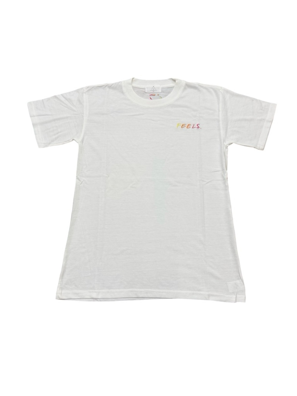 Tribe Kelley “Feels.” T-Shirt White Multicolor Stitch Made in USA